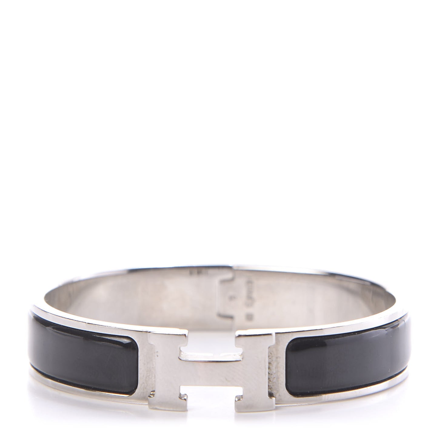 Enamel Narrow Clic Clac H Bracelet PM Black
