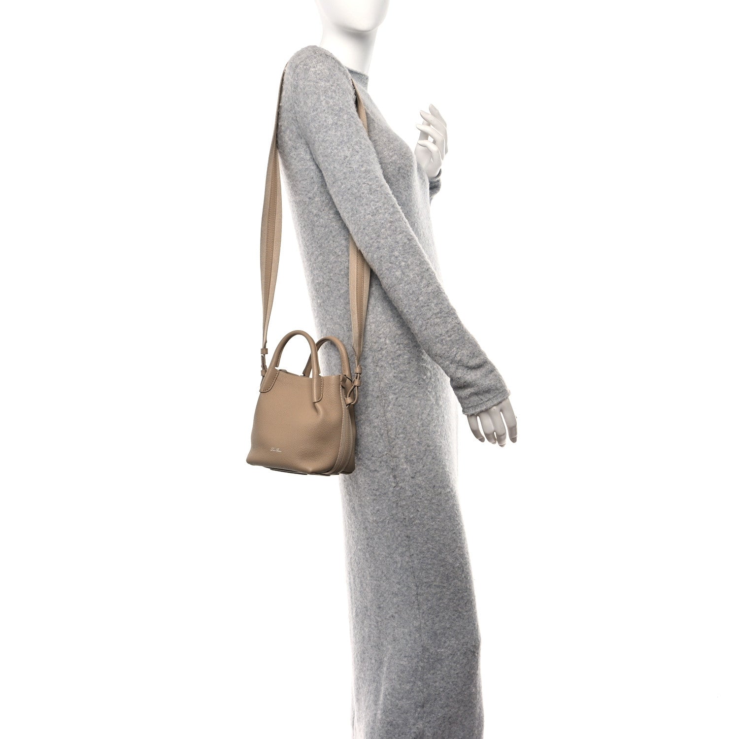 Loro Piana Grained Calfskin Micro Bale Bag Light Mastic 2 of 9