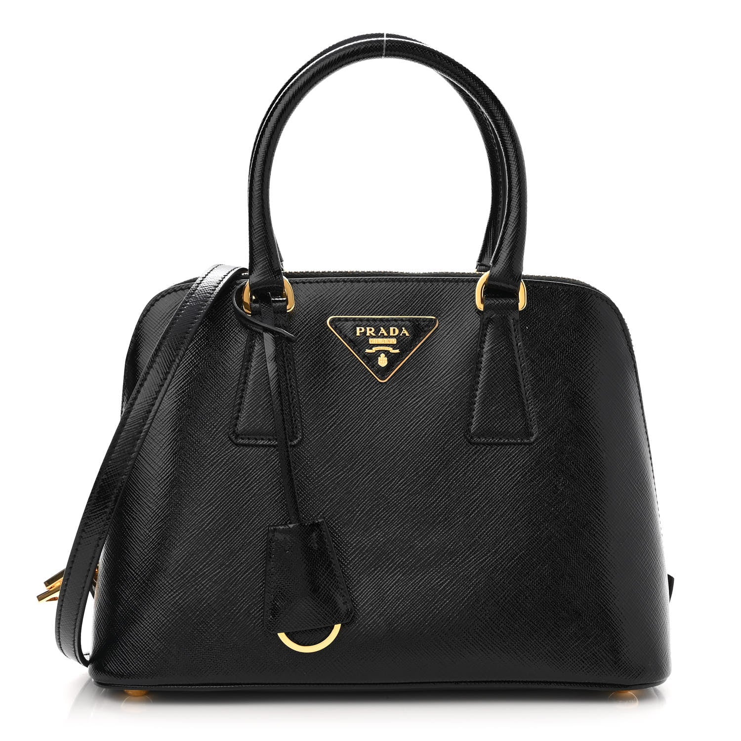 Prada Saffiano Vernice Lux Small Promenade Tote Black 1 of 10