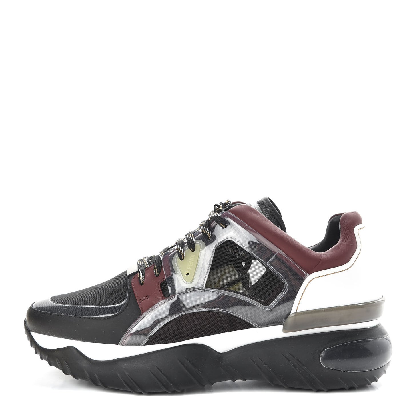 Technical Mesh Calfskin PVC Mens Chunky Sneakers 11 Black Multicolor