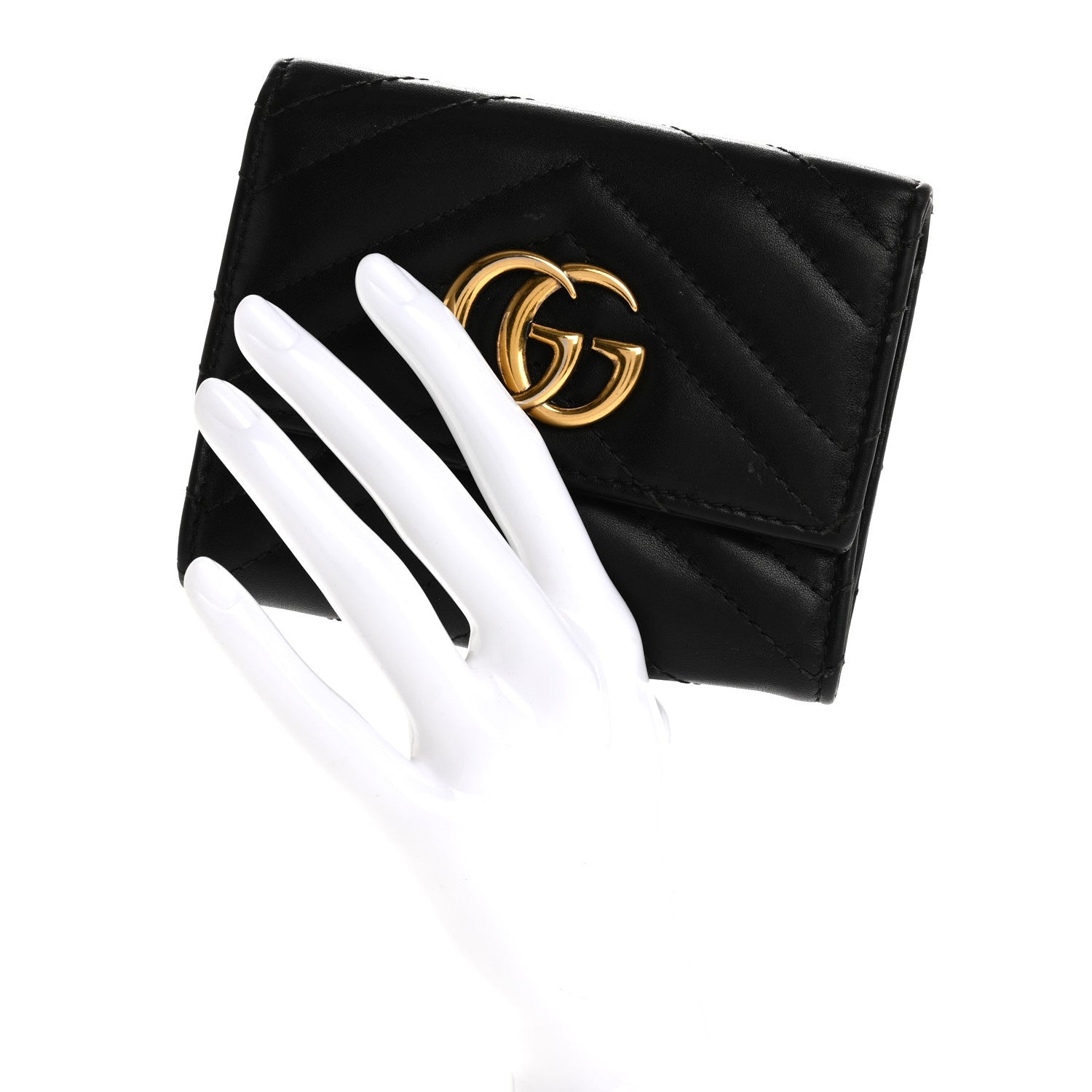 Gucci Calfskin Matelasse GG Marmont Wallet Black 2 of 12