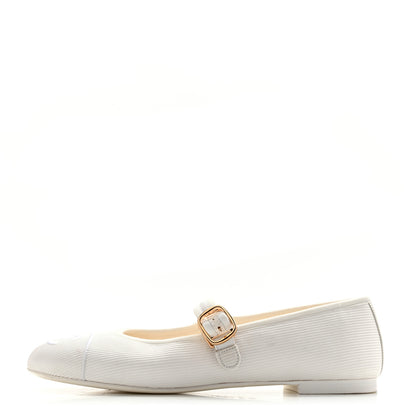 Chanel Canvas Mary Jane Flats 36 White 1 of 12