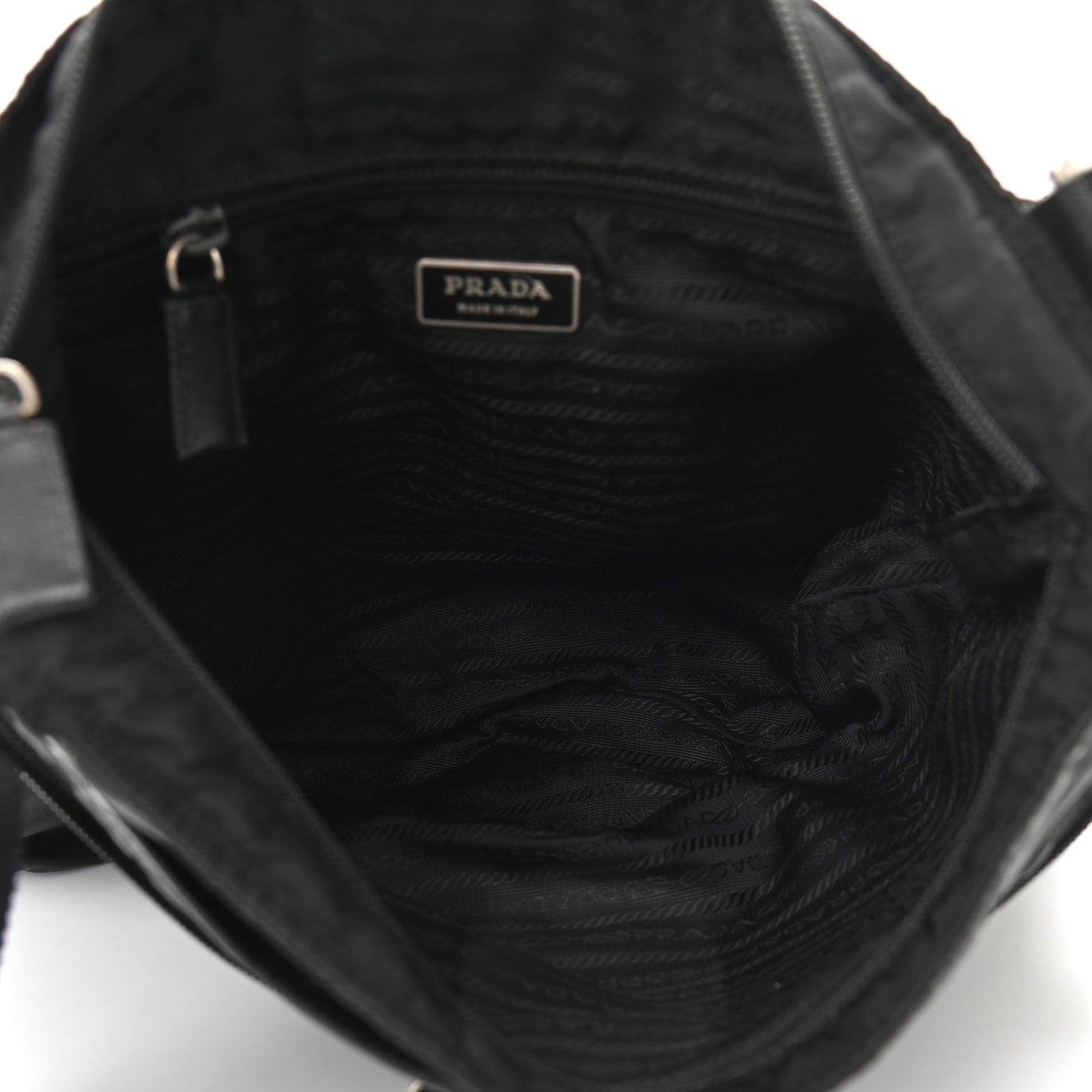 Prada Nylon Flat Messenger Bag Black 5 of 12