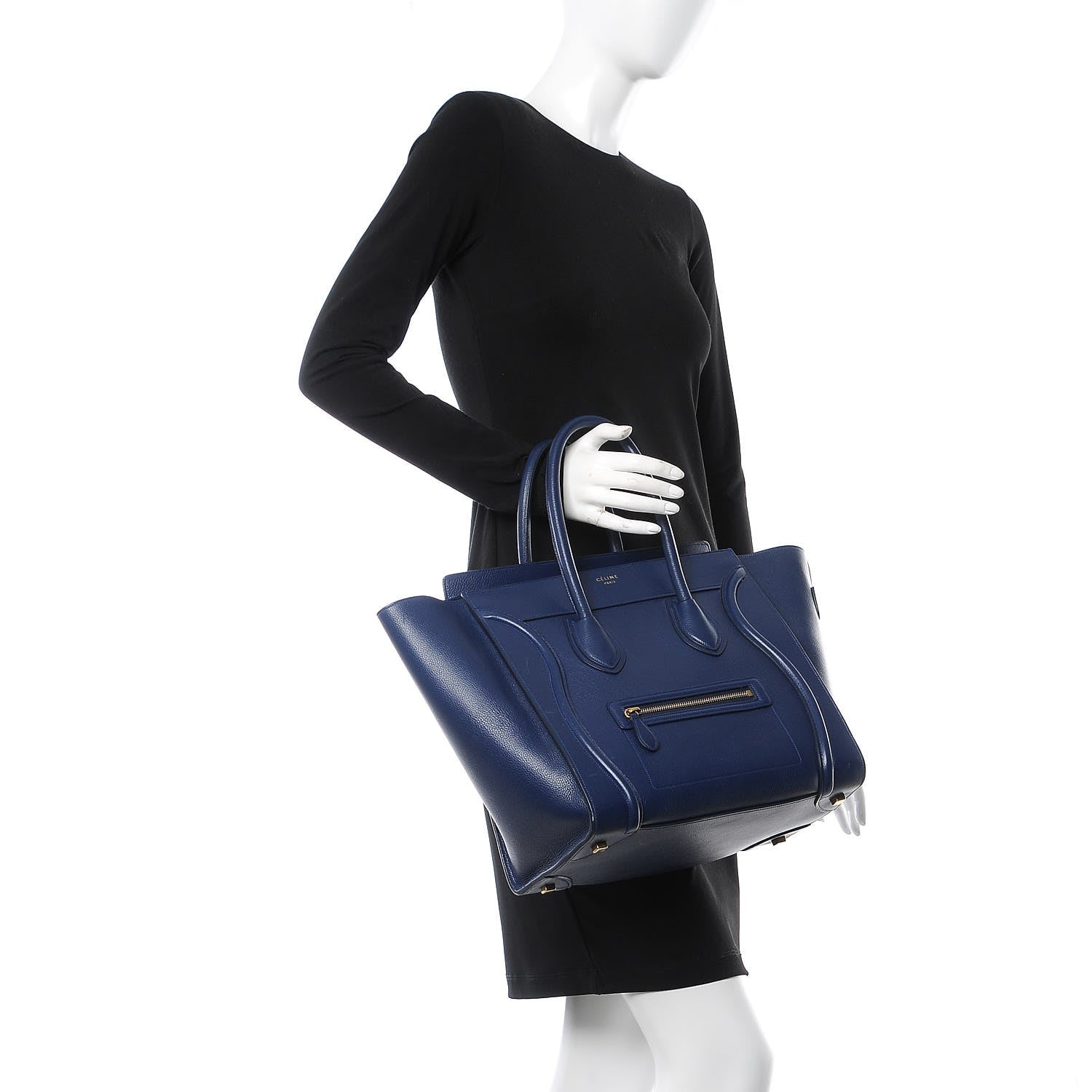 Celine Drummed Calfskin Mini Luggage Orage 2 of 11