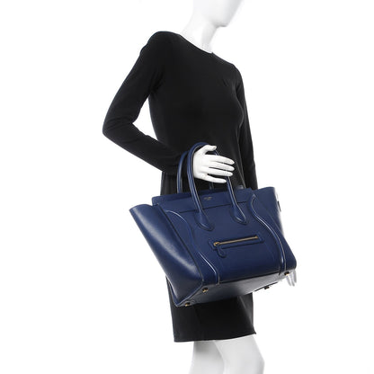 Celine Drummed Calfskin Mini Luggage Orage 2 of 11