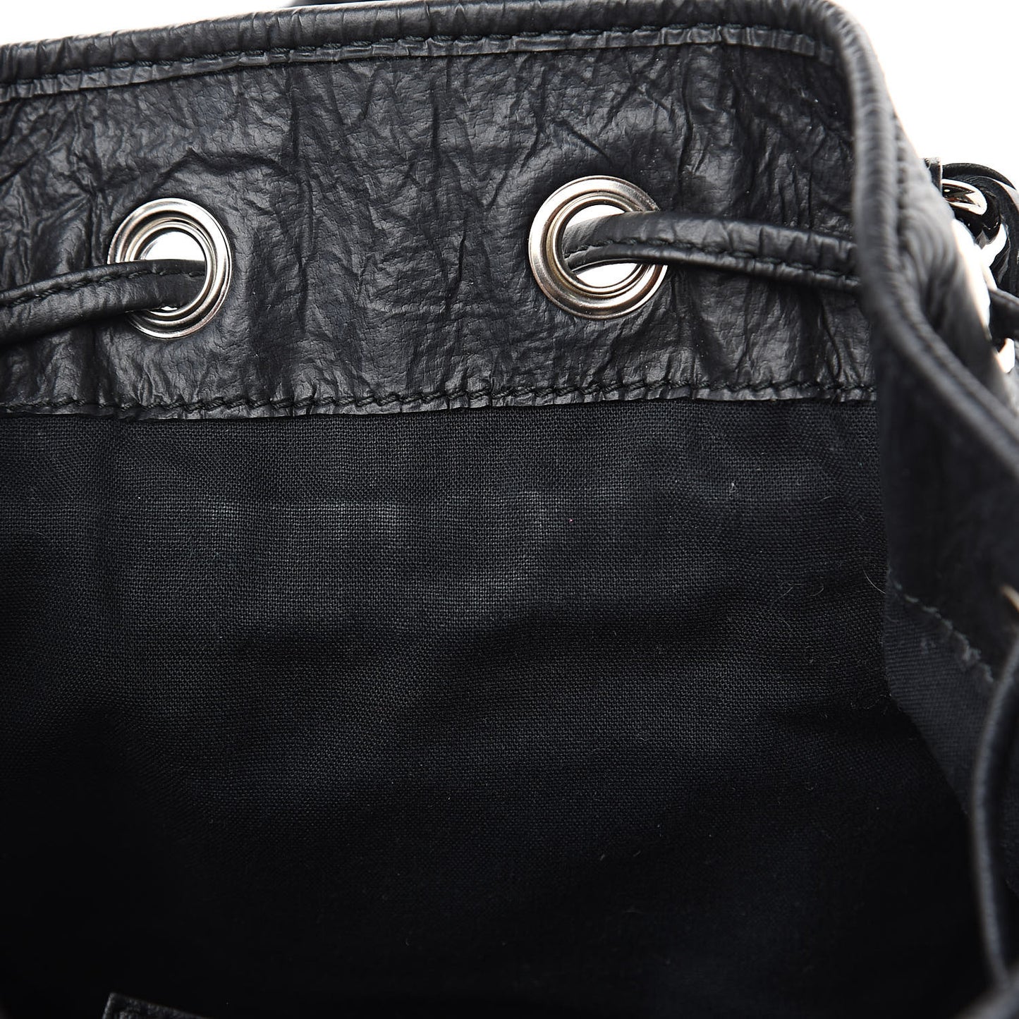 Matte Goatskin Rubber Covered Classic Hardware Mini Pompon Black