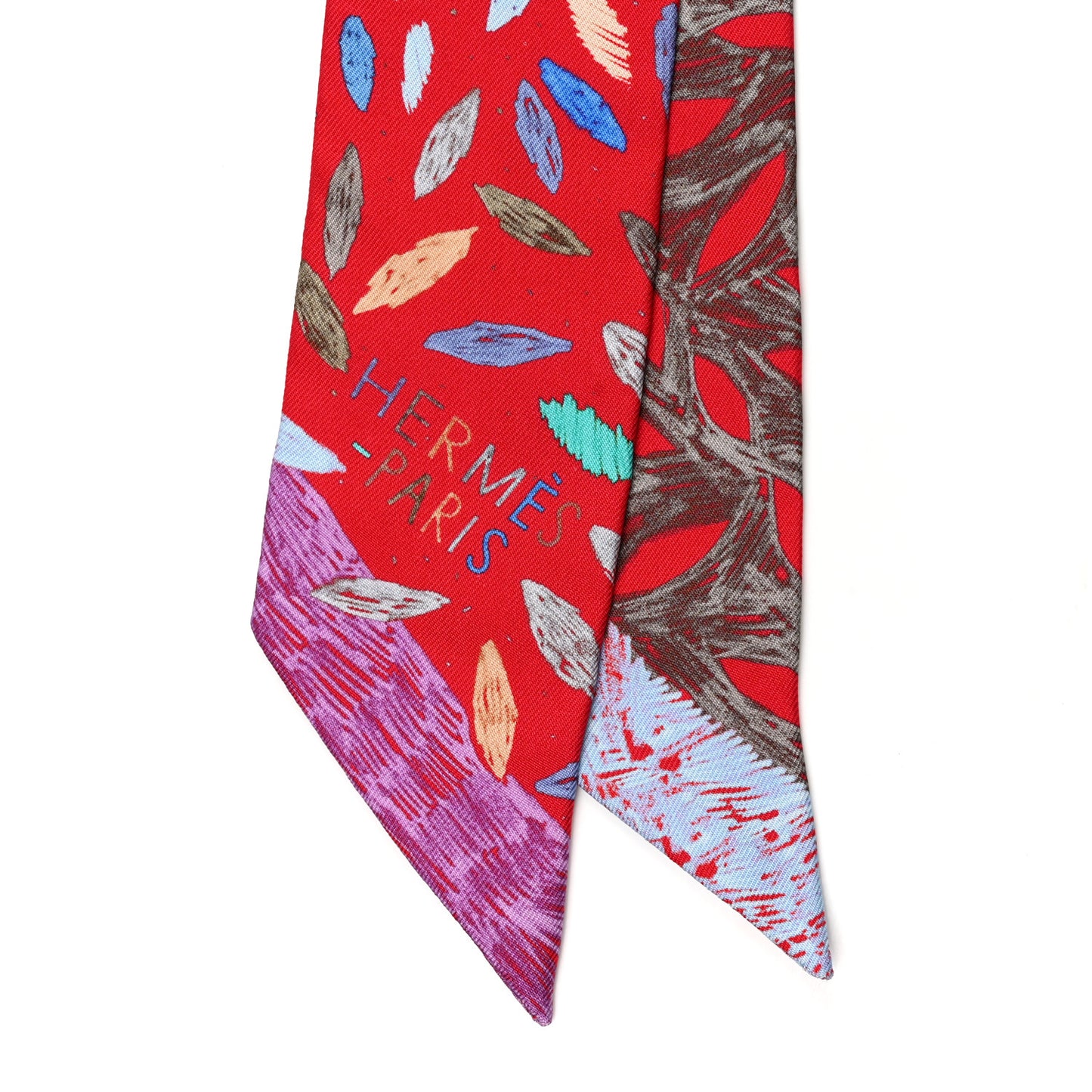 Silk Chacun Fait Son Nid Twilly Rouge Bleu Violet