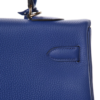 Hermes Togo Kelly Retourne 35 Bleu Electrique 12 of 37
