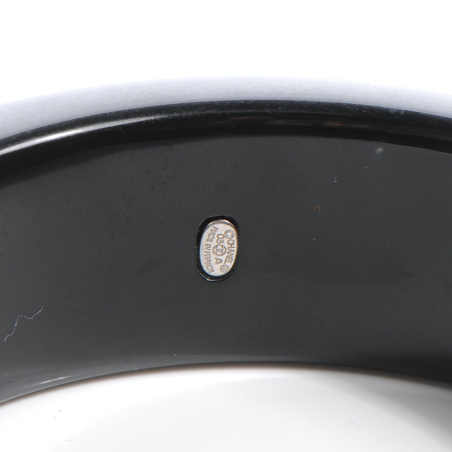Resin Crystal CC Logo Bracelet Black
