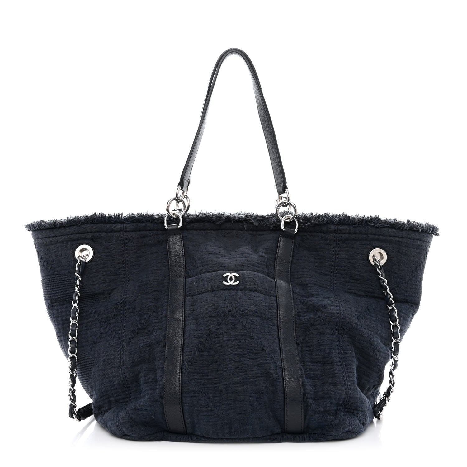 Chanel Canvas Medium Double Face Tote Navy 12 of 18