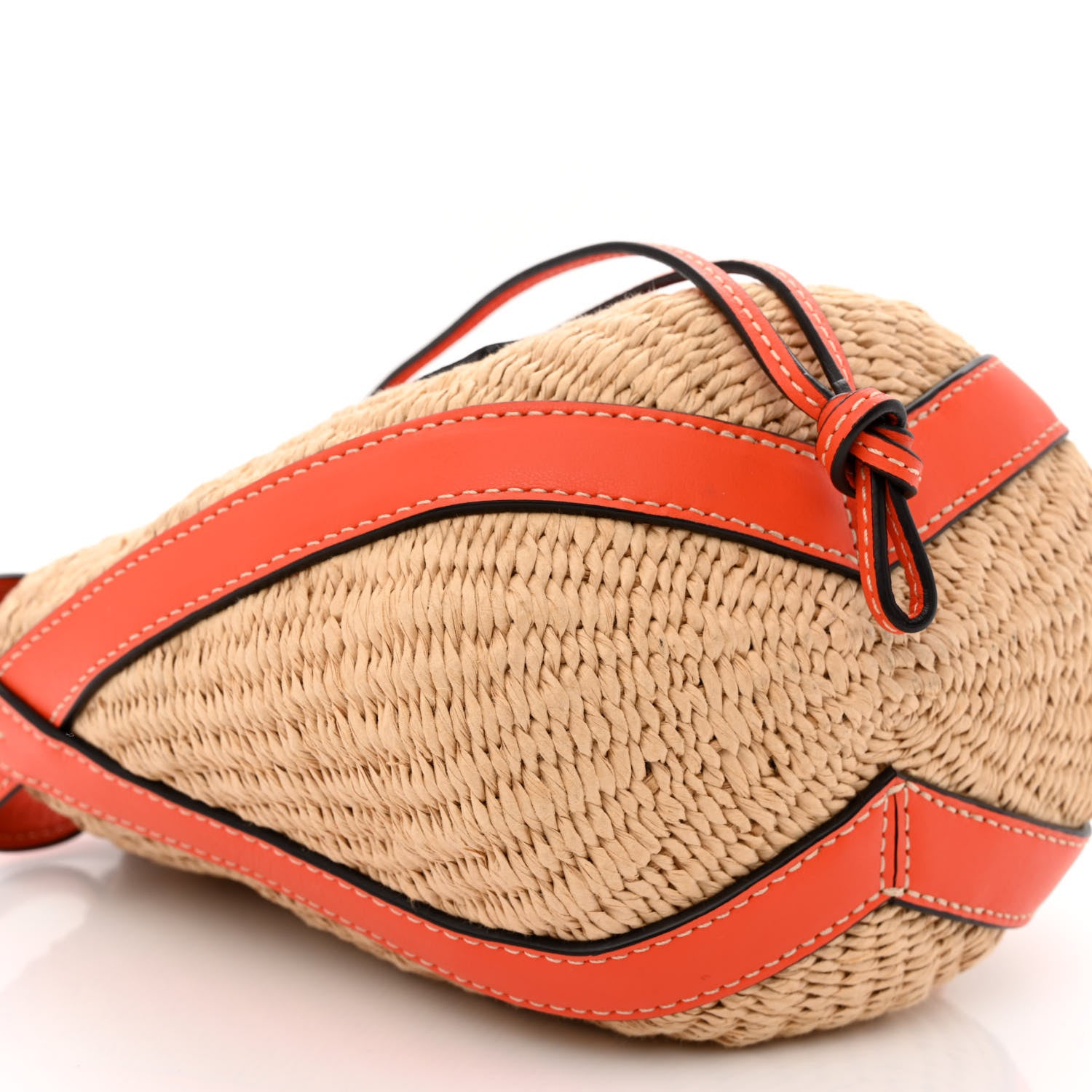 Chloe X MIFUKO Raffia Calfskin Basket Shoulder Bag Orange Fizz 9 of 10
