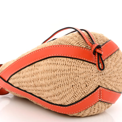 Chloe X MIFUKO Raffia Calfskin Basket Shoulder Bag Orange Fizz 9 of 10