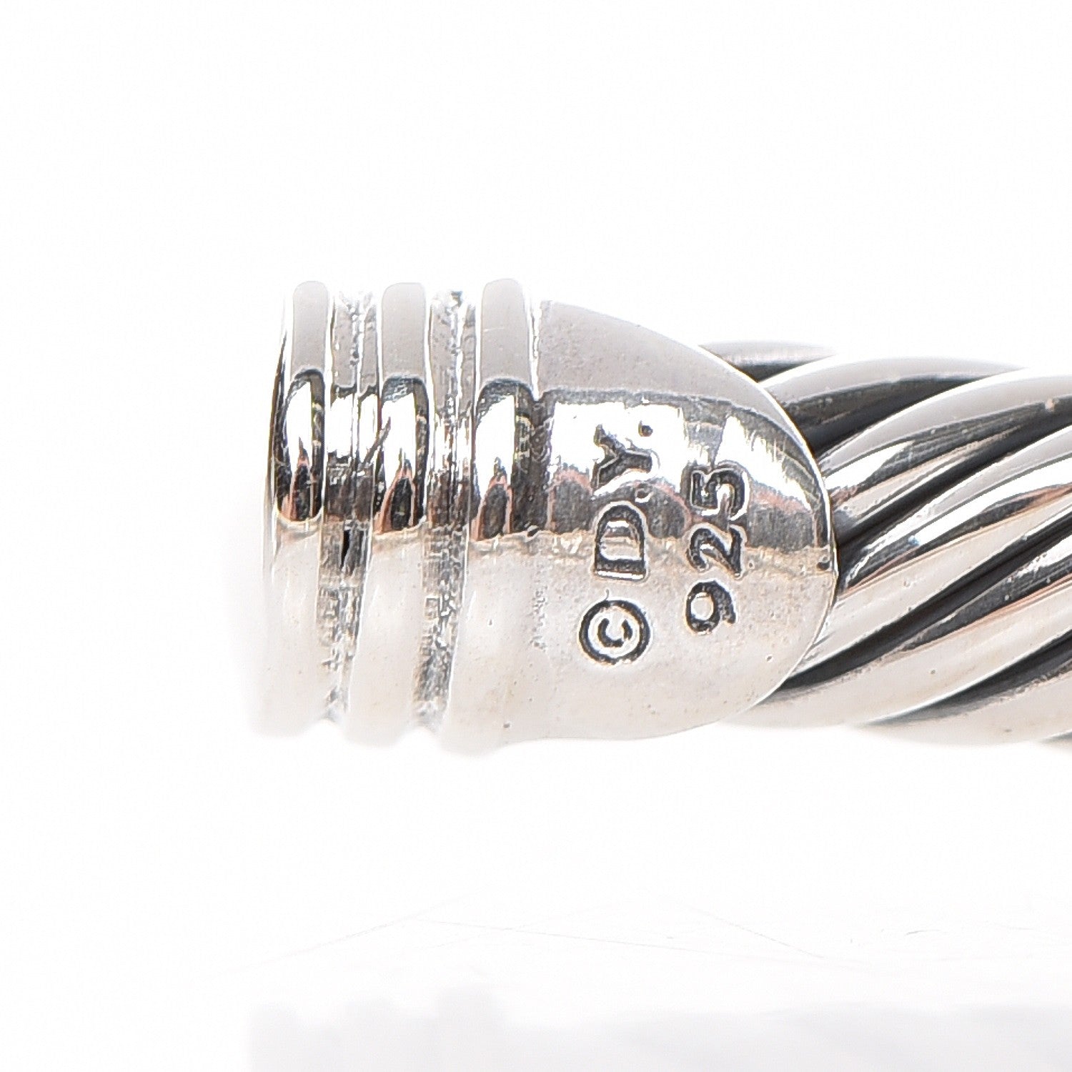 David Yurman Sterling Silver Diamond 4mm Cable Classics Single Station Bracelet 4 of 4