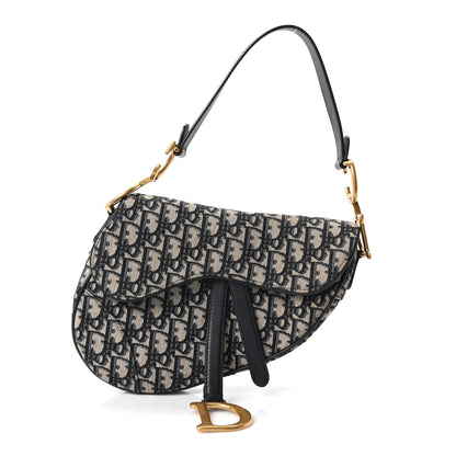 Christian Dior Oblique Saddle Bag Blue 1 of 10