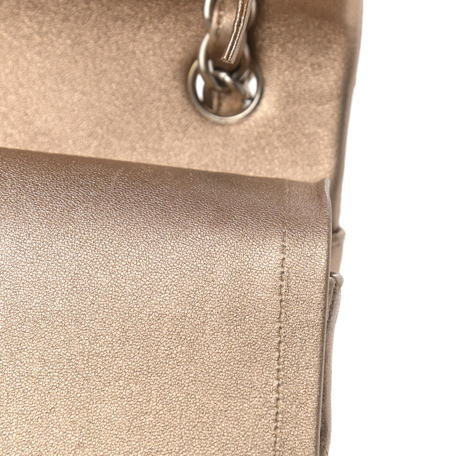 Chanel Metallic Lambskin Quilted Jumbo Double Flap Gold 14 of 17