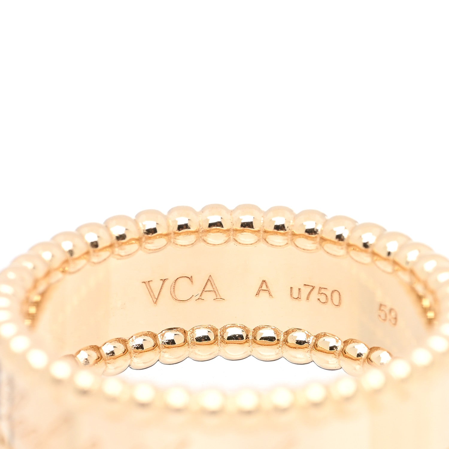 Van Cleef & Arpels 18K Yellow Gold Perlee Signature Ring 59 8.75 4 of 5