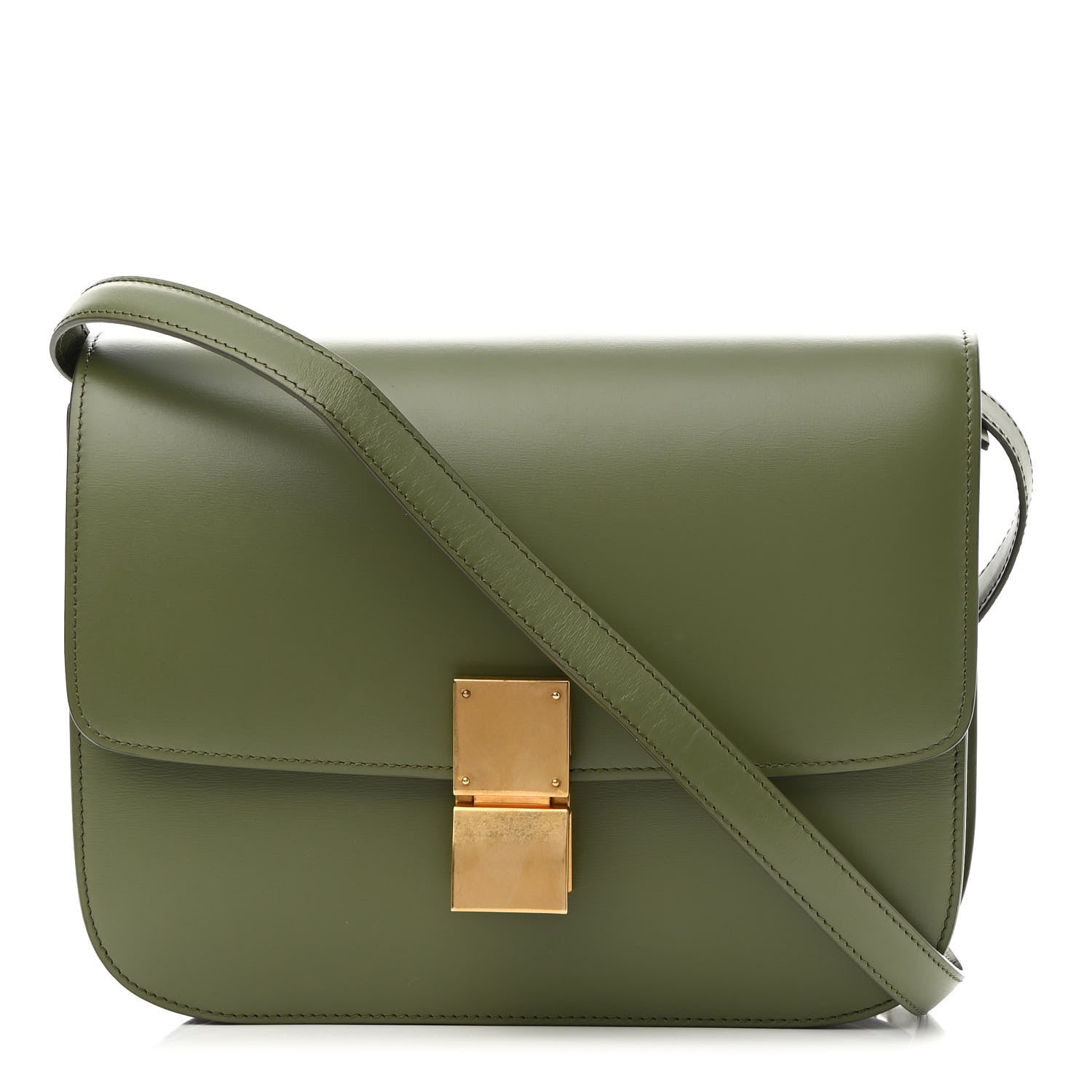 Celine Box Calfskin Classic Box Medium Flap Bag Army Green 1 of 9