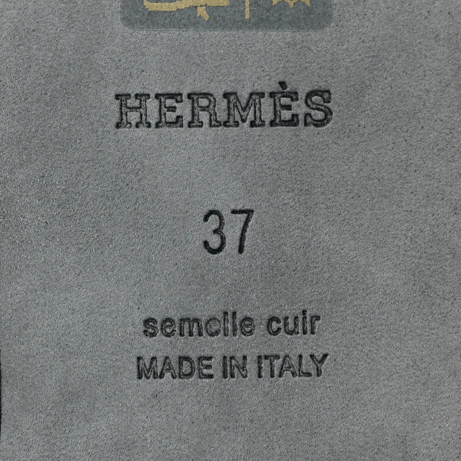 Hermes Box Calfskin Oran Sandals 37 Black 6 of 7