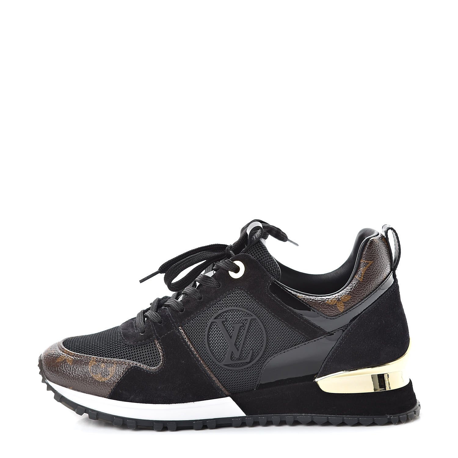 Louis Vuitton Suede Monogram Run Away Sneakers 37.5 Black 1 of 9