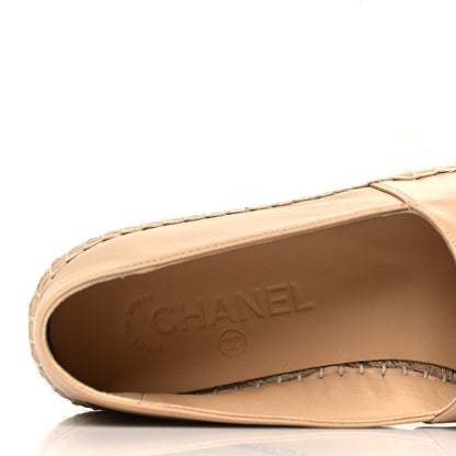 Chanel Lambskin CC Espadrilles 39 Beige Black 8 of 10