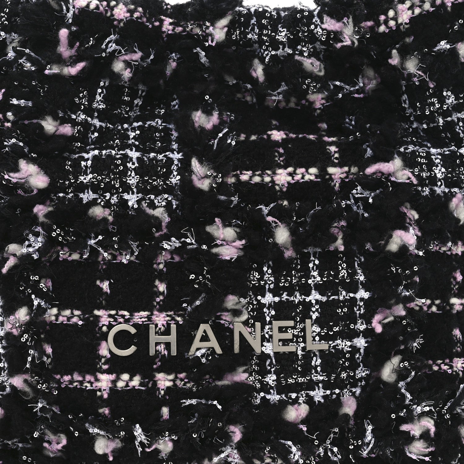 Chanel Tweed Sequin Quilted Chanel 22  Black Pink Multicolor 9 of 11