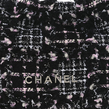 Chanel Tweed Sequin Quilted Chanel 22  Black Pink Multicolor 9 of 11
