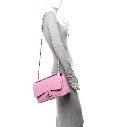 Chanel Caviar Quilted Jumbo Double Flap Pink 2 of 11
