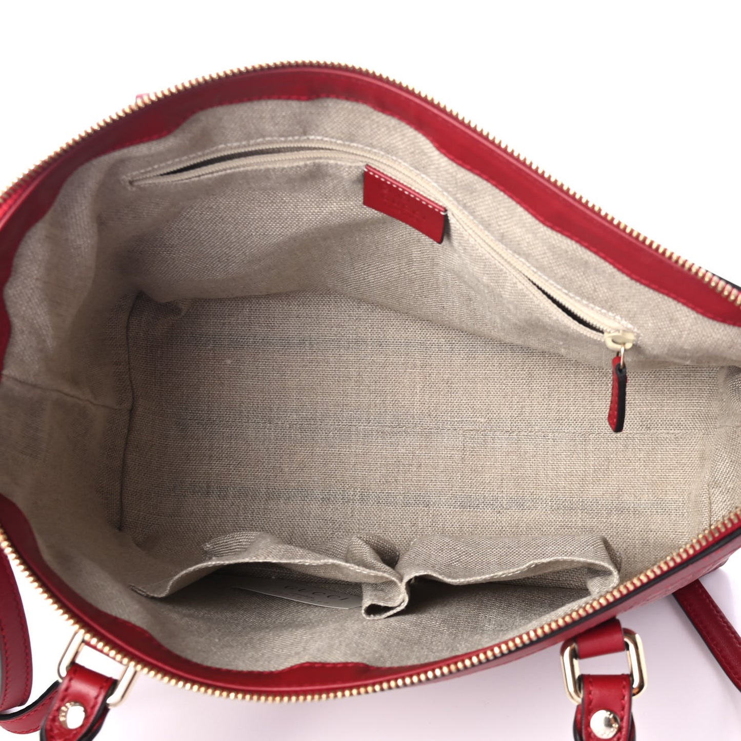 Soft Microguccissima Small Zippered Satchel Rosso