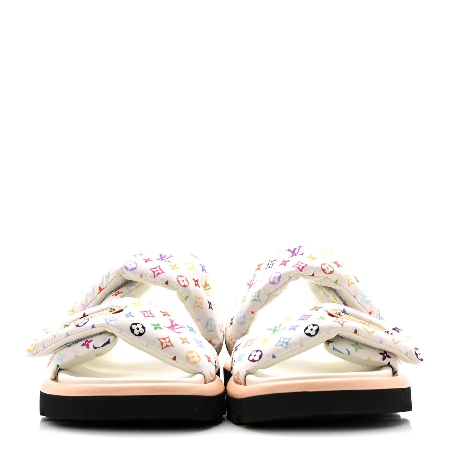 LV X TM Monogram Multicolor Pool Pillow Flat Comfort Mule 40 White