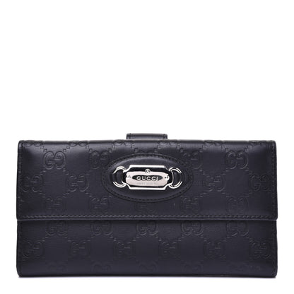Gucci Guccissima Punch Continental Flap Wallet Black 1 of 17
