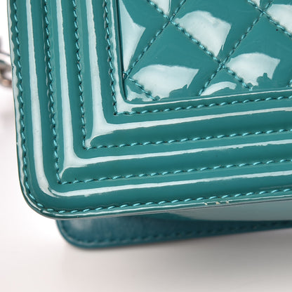 Chanel Patent Calfskin Quilted Medium Plexiglass Boy Flap Turquoise 14 of 25