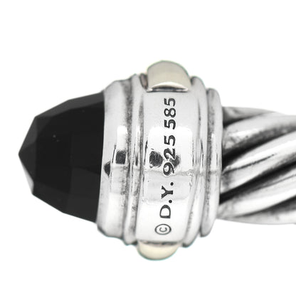 David Yurman Sterling Silver 14K Yellow Gold Black Onyx 7mm Cable Classics Bracelet 4 of 4