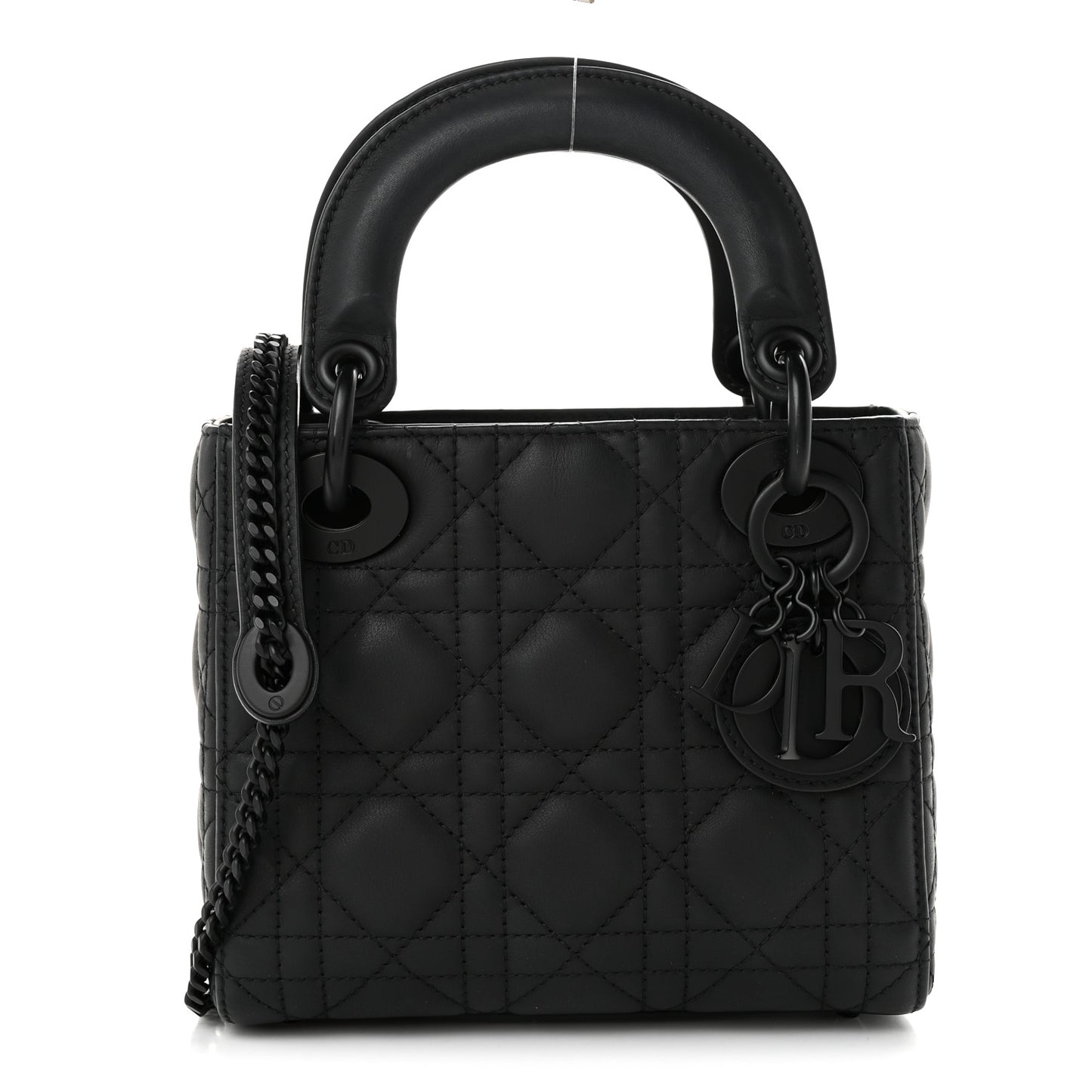 Ultra Matte Calfskin Cannage Mini Lady Dior Black