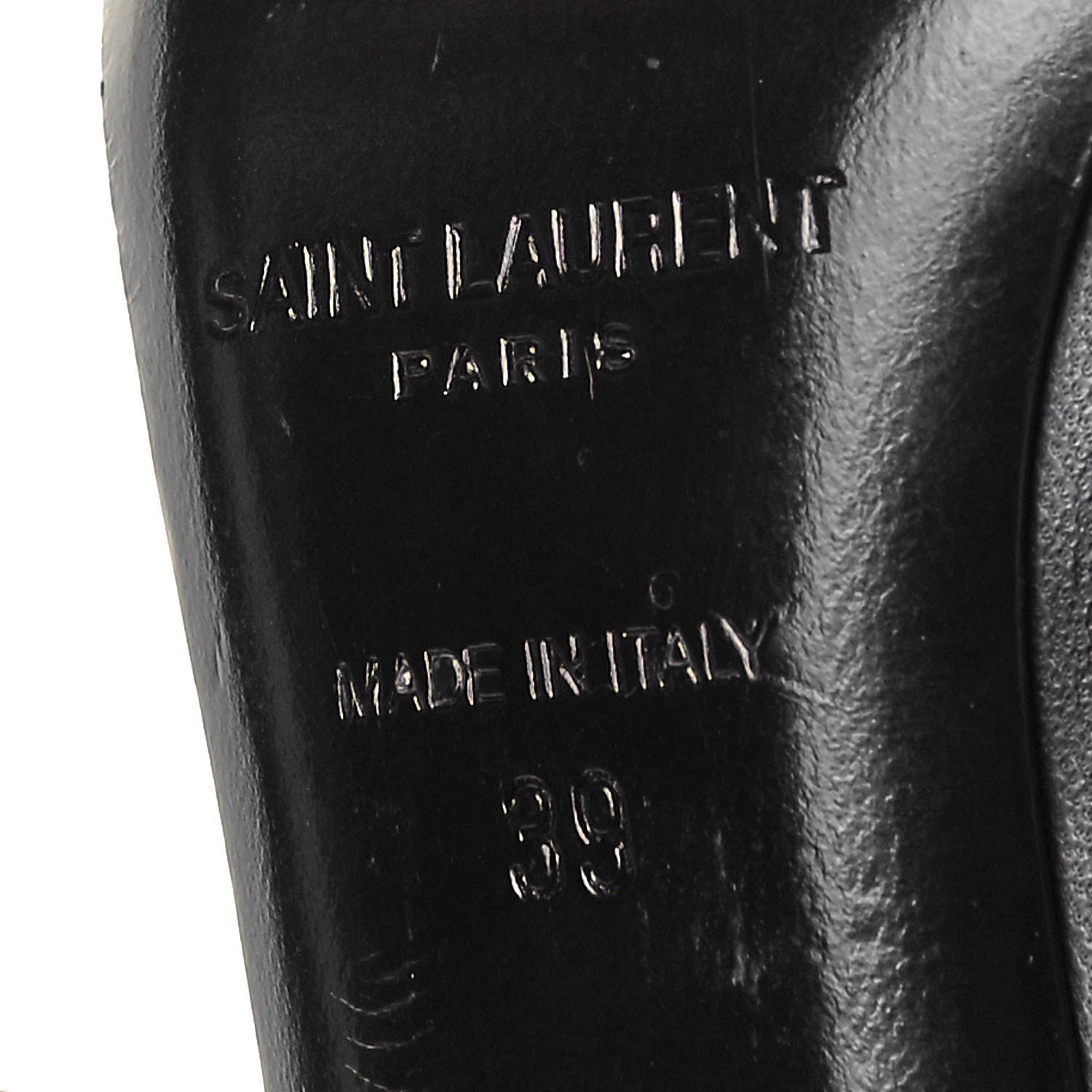 Saint Laurent Calfskin Opyum 110 Pumps 39 Black Gold 6 of 7