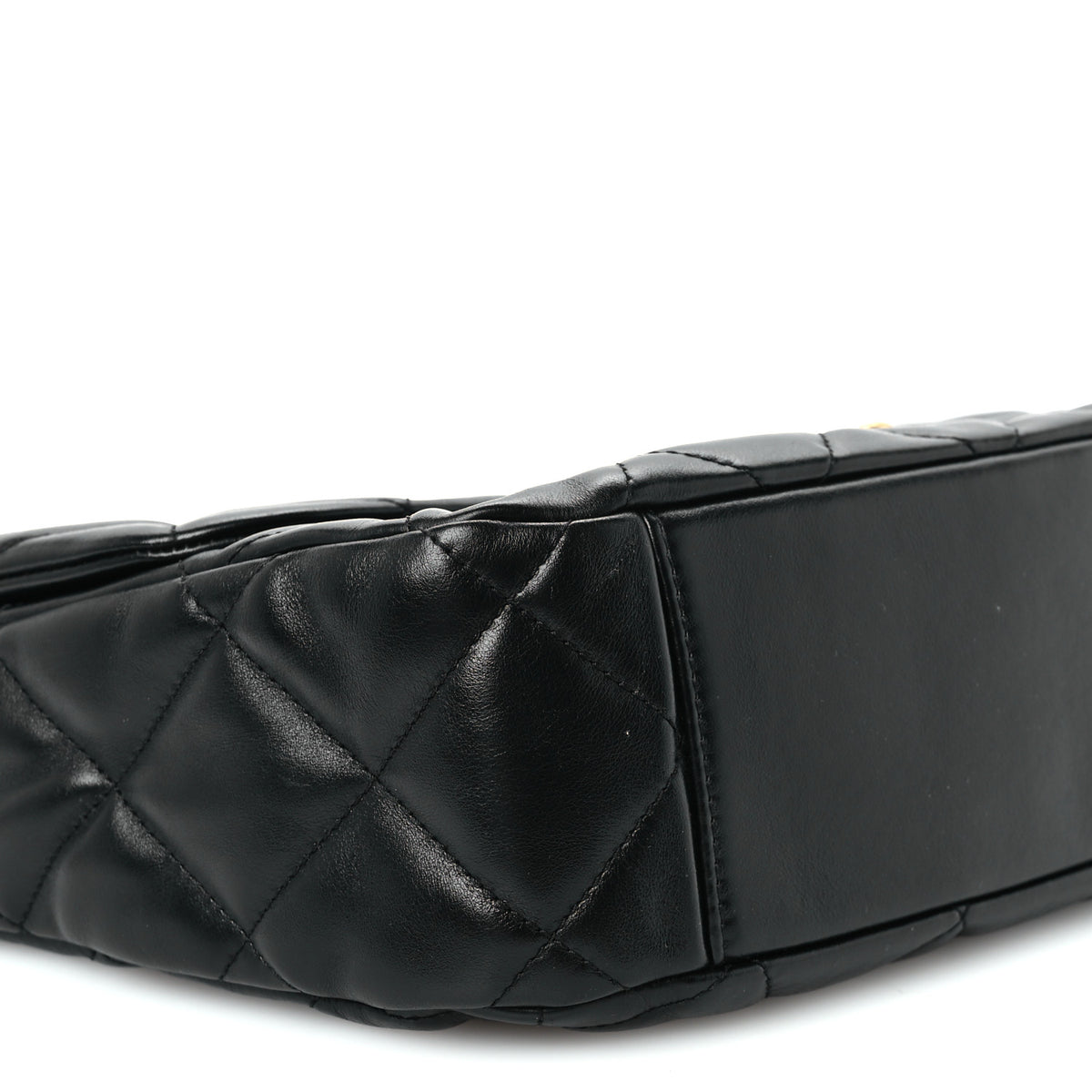 Shiny Calfskin Quilted Maxi Flap Black