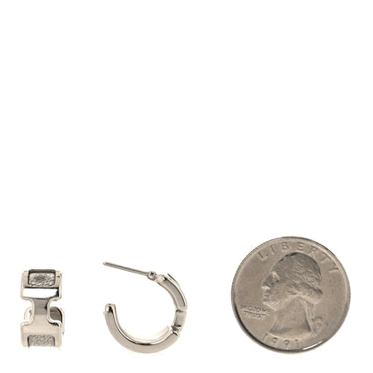 Hermes Chamkilight goatskin Olympe Hoop Earrings PM Silver 2 of 5