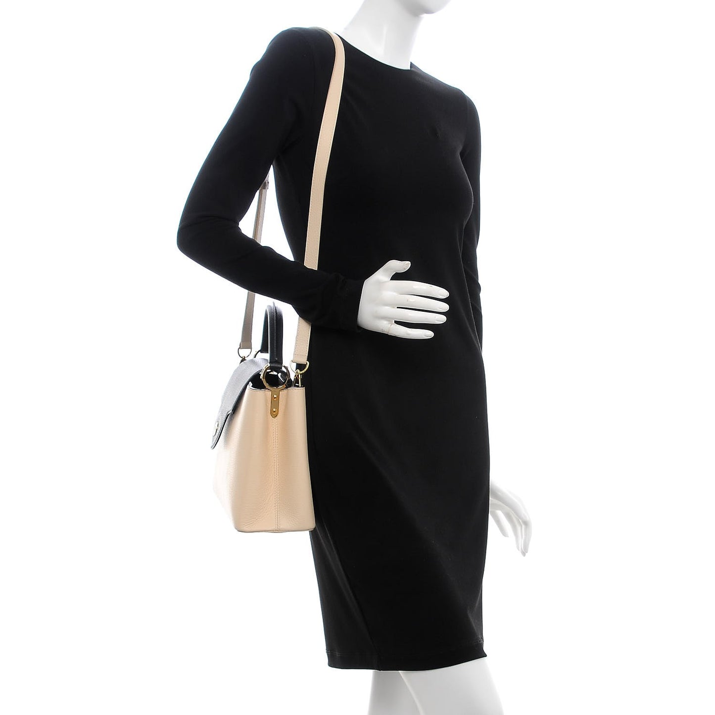 Taurillon Capucines PM Creme Black