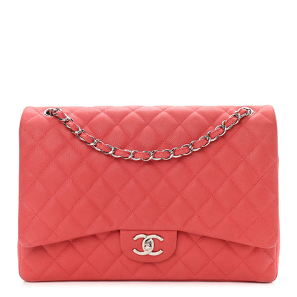 Chanel Iridescent Caviar Quilted Maxi Double Flap Dark Pink 1 of 12