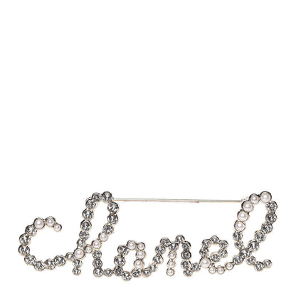 Chanel Metal Glass Swirling Pearls Brooch Pin Gold 1 of 5
