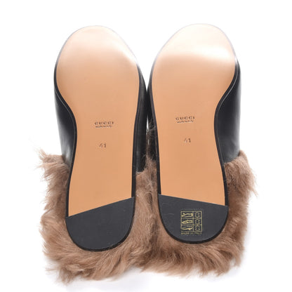 Gucci Calfskin Fur Princetown Slippers 41 Black 5 of 8