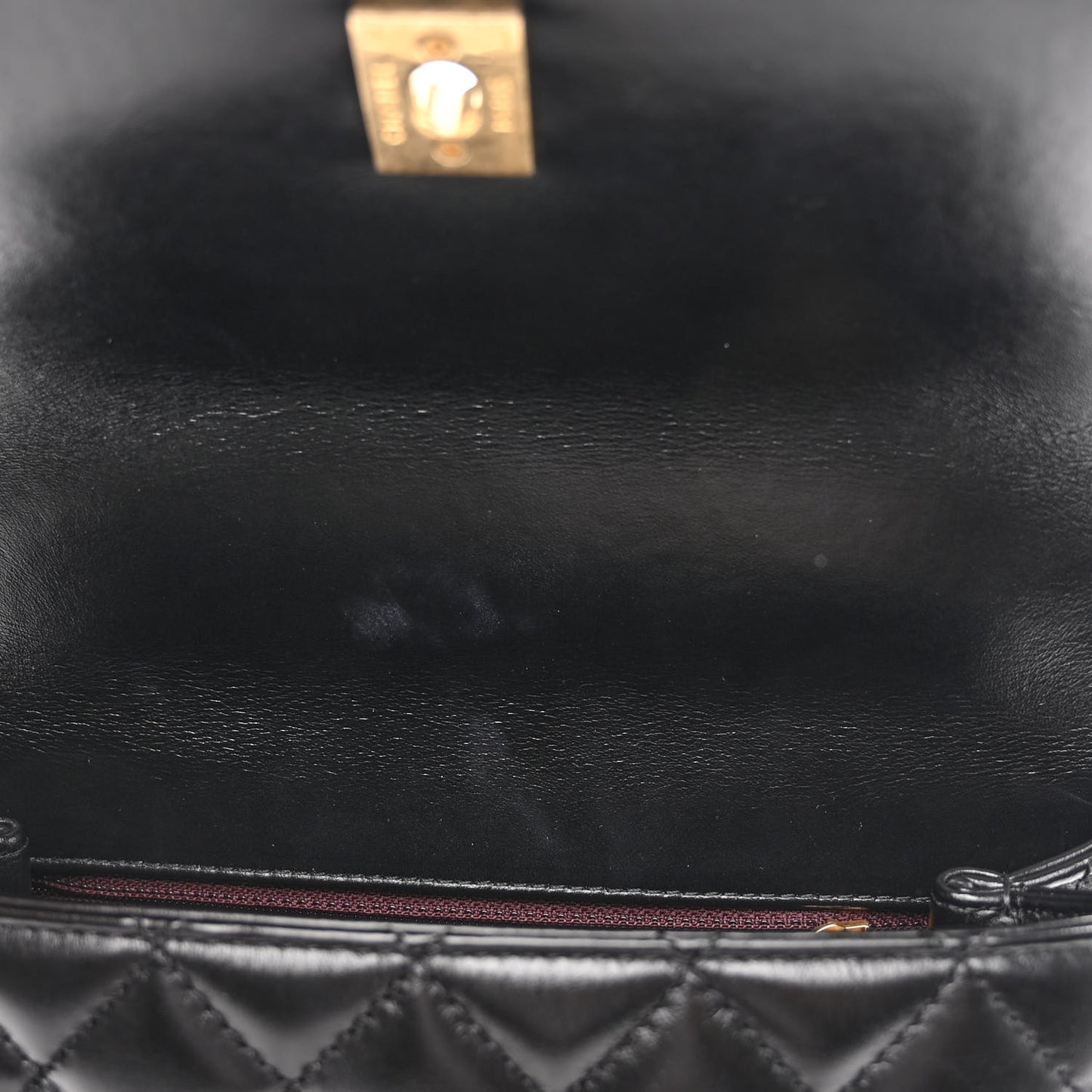 Calfskin Quilted Mini Logo Coco Handle Flap Black