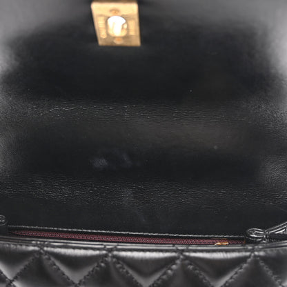 Chanel Calfskin Quilted Mini Logo Coco Handle Flap Black 11 of 11