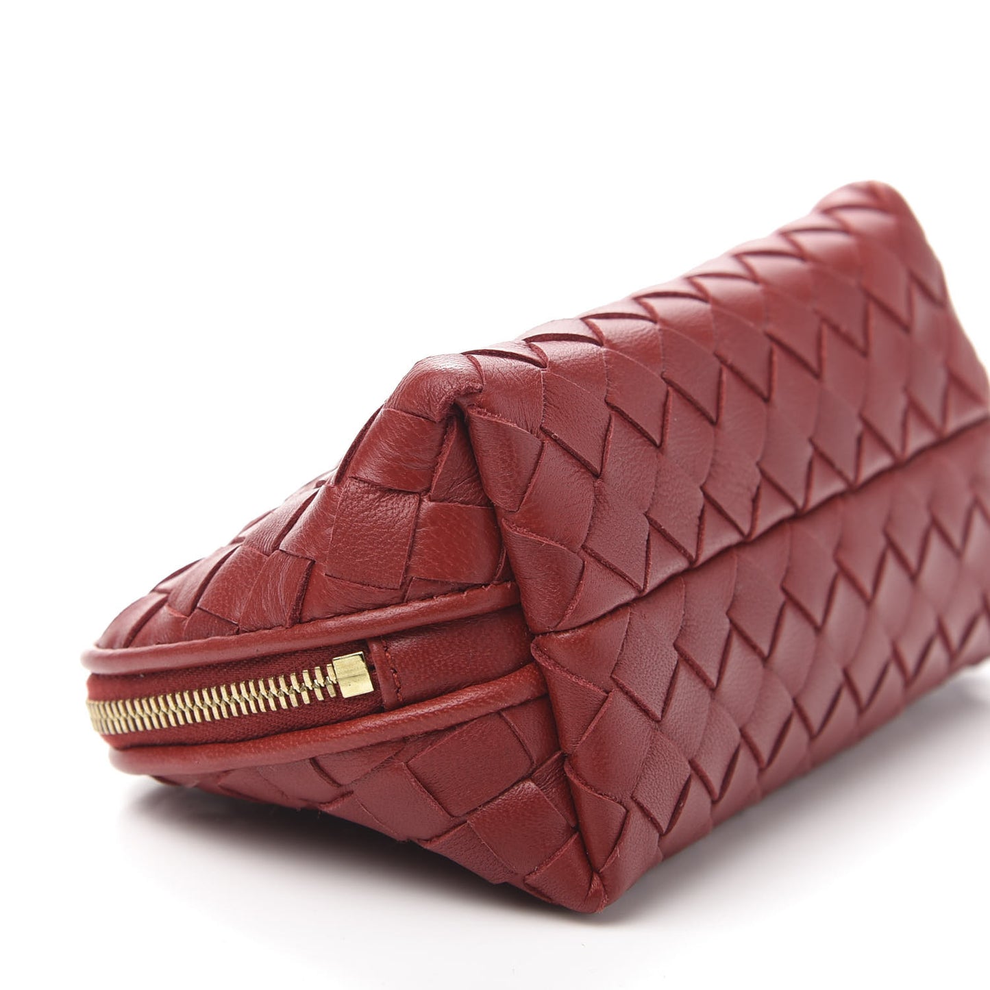 Nappa Intrecciato Cosmetic Pouch Red