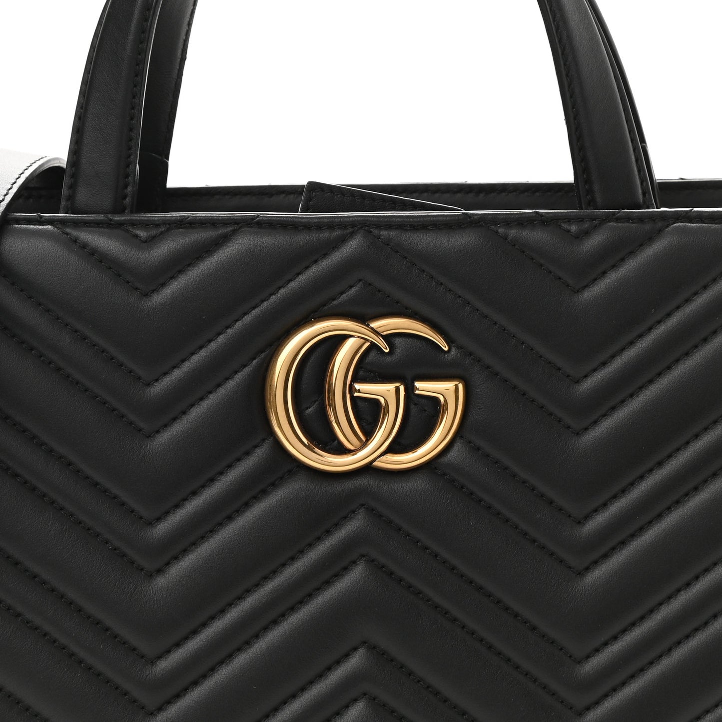 Calfskin Matelasse Medium GG Marmont Tote Black