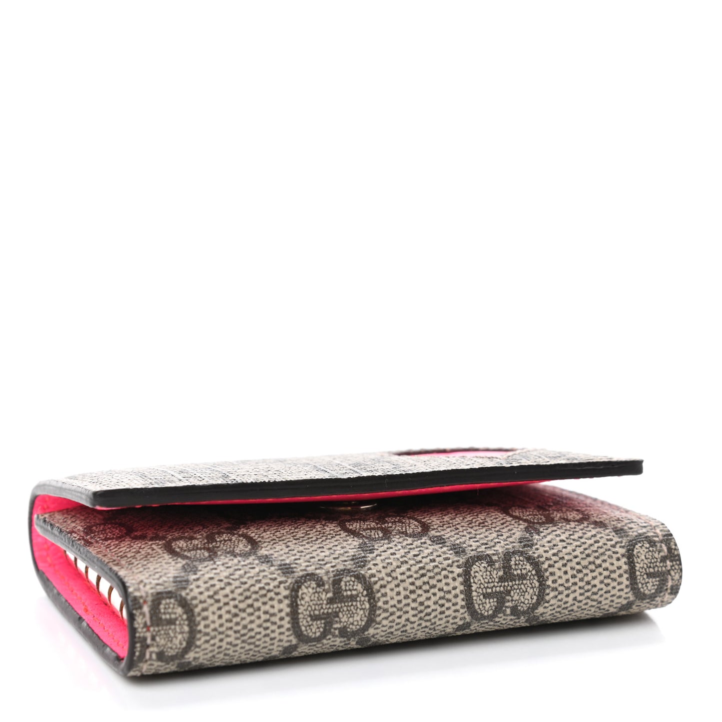 GG Supreme Monogram Heart 6 Key Holder Case Fuchsia