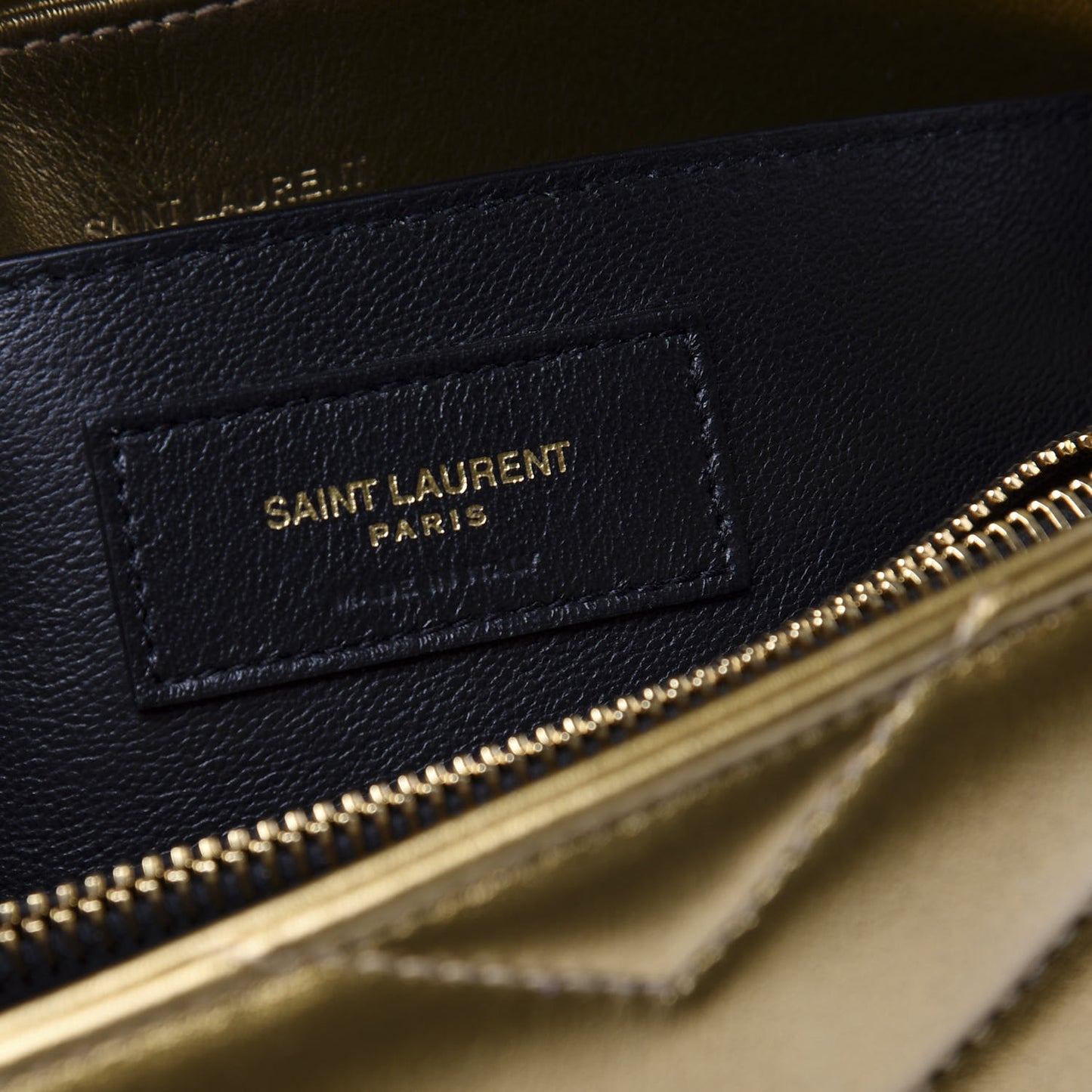 Metallic Calfskin Y Quilted Small Loulou Monogram Chain Satchel Gold