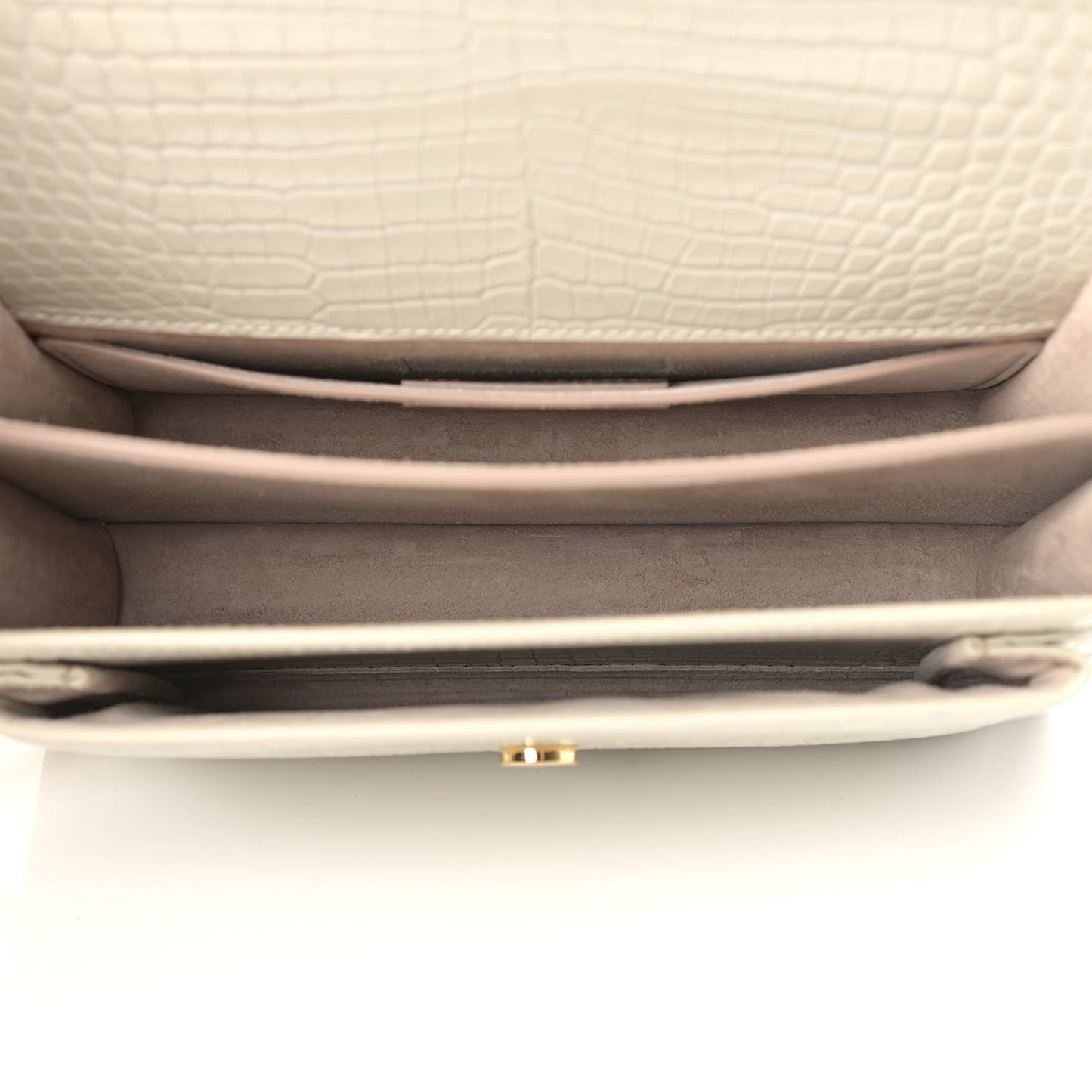 Calfskin Crocodile Embossed Medium Monogram Sunset Blanc Vintage