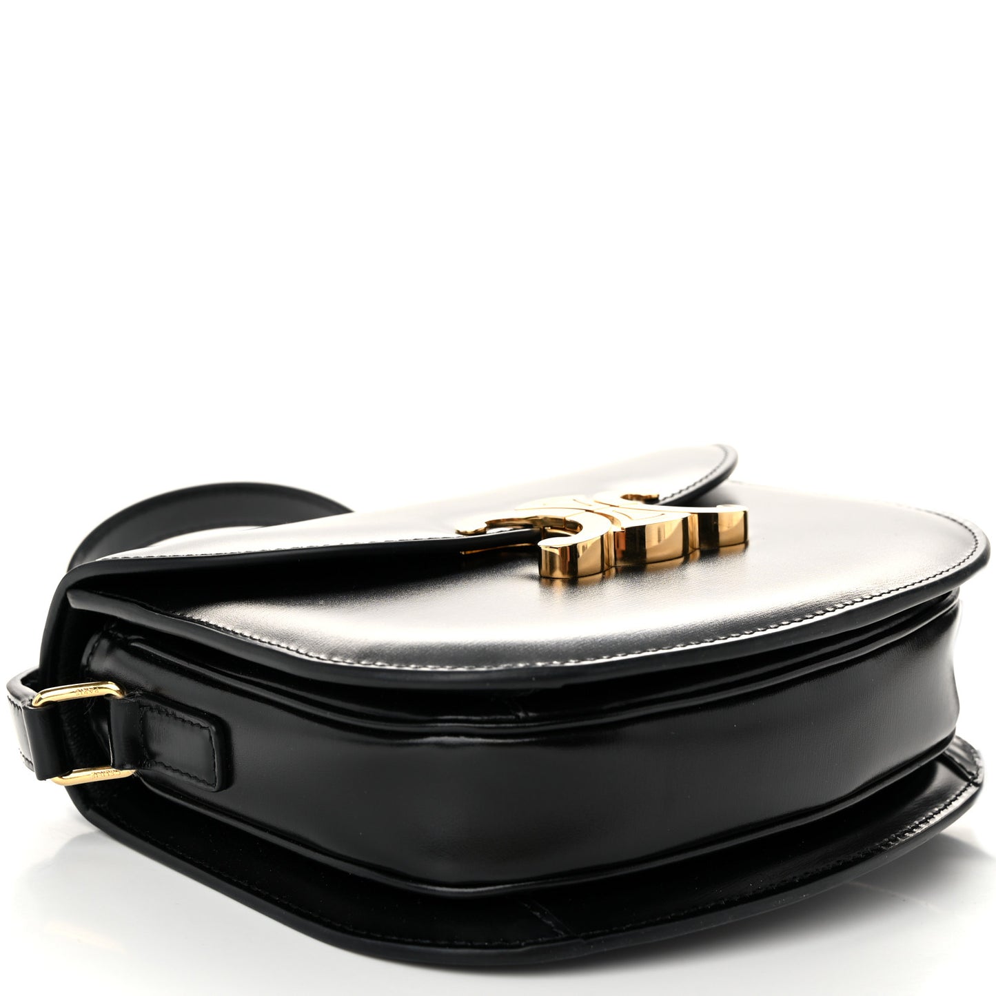 Shiny Calfskin Besace Clea Triomphe Black