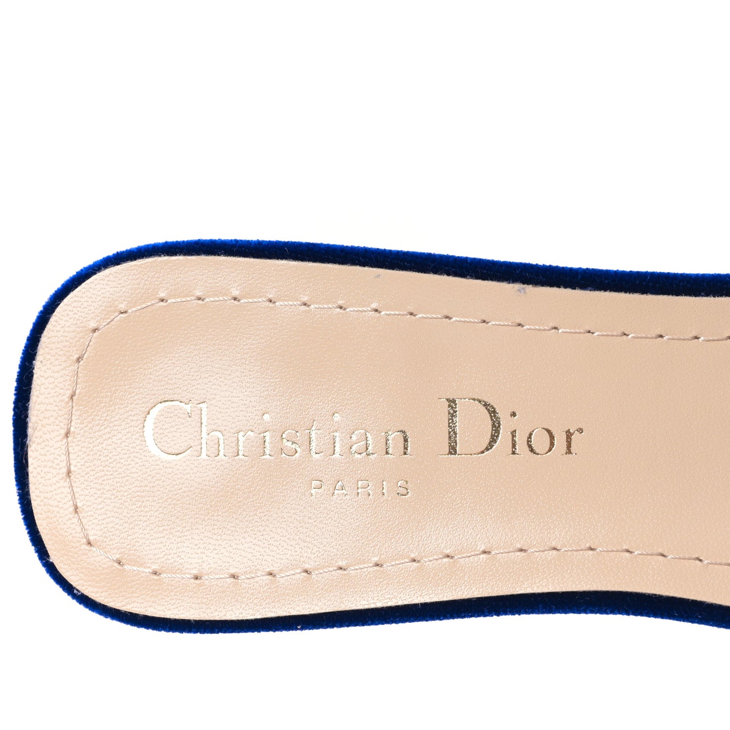 Velvet C'est Dior 50mm Slide Sandals 37 Blue