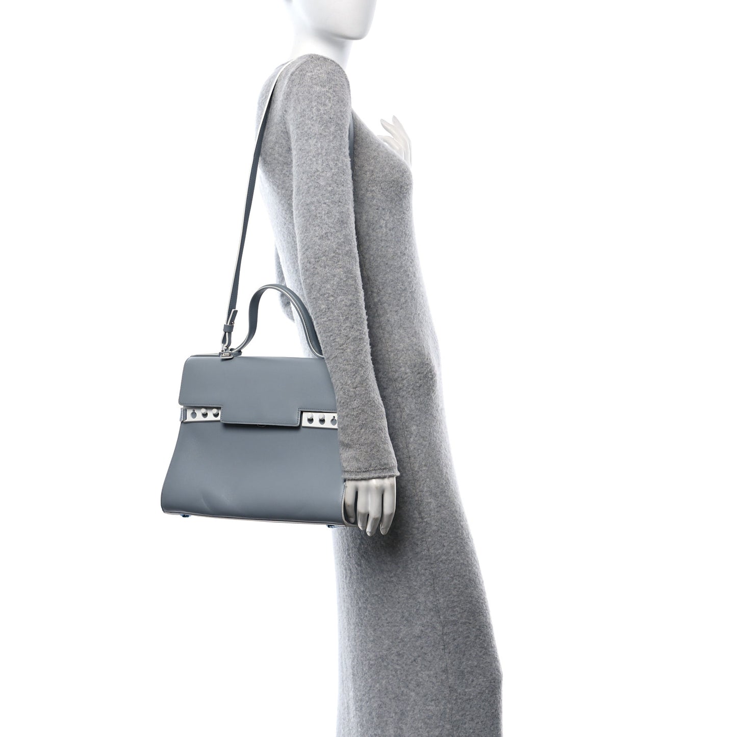Calfskin GM Tempete Satchel Light Blue